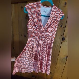 Liz Claiborne red and white cap sleeve dress, size 16. No stains, holes, etc.